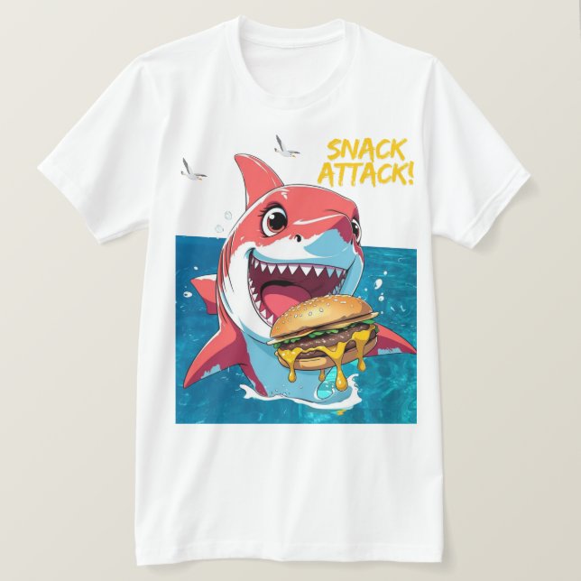 Snack Attack Hai T-Shirt (Design vorne)