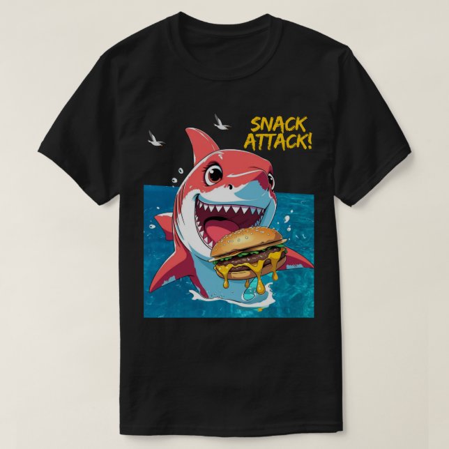 Snack Attack Hai T-Shirt (Design vorne)