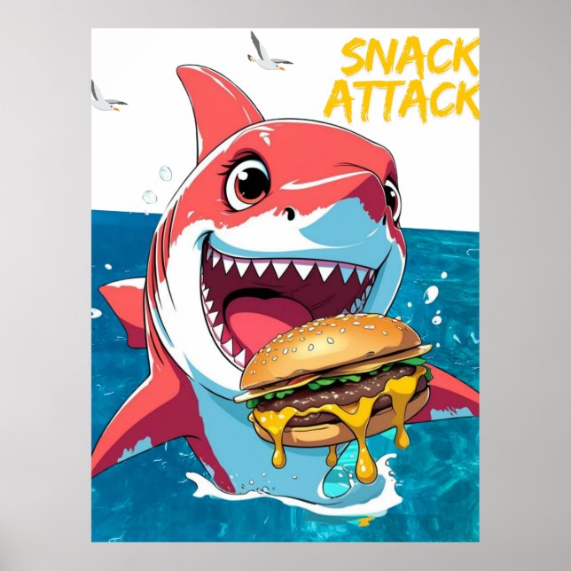 Snack Attack Shark – Summer Poster (Vorne)