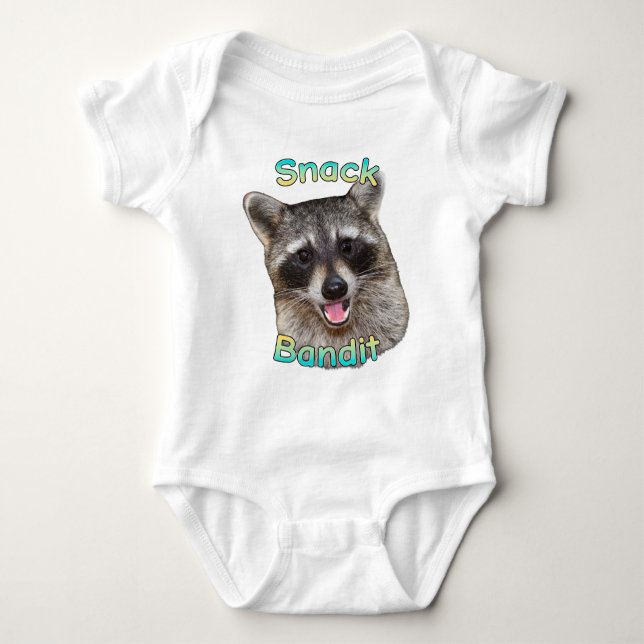 Snack Bandit Funny Raccoon Baby Bodysuit - Niedlic Baby Strampler (Vorderseite)