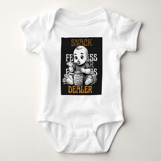 Snack Dealer in Training" - Future Feinschmecker A Baby Strampler (Vorderseite)