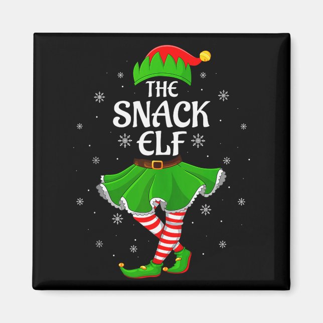 Snack Elf Christmas Family Girls Women Elf Squad X Magnet (Vorne)