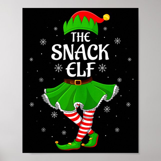 Snack Elf Christmas Family Girls Women Elf Squad X Poster (Vorne)