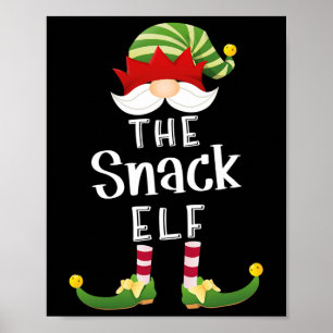 Snack Elf Gruppe Weihnachts Funny Pajama Party Poster
