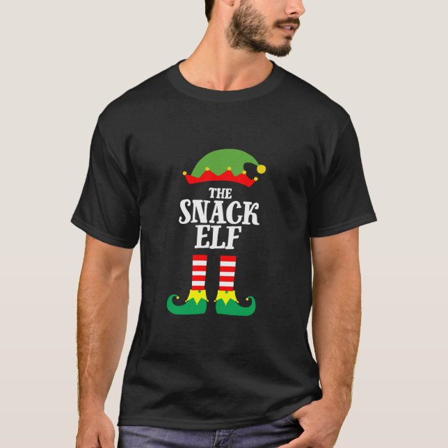 Snack Elf Matching Christmas Pajamas Party T-Shirt (Vorderseite)