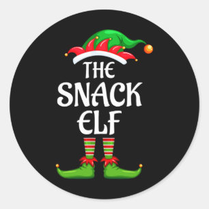 Snack Elf Matching Family Group Weihnachts-Party Runder Aufkleber