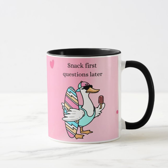Snack First, Questions Later Mug | Cool Duck  Tasse (Rechts)