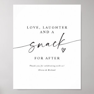 Snack für danach Moderne handgeschriebene Hochzeit Poster