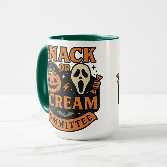Snack or Scream Committee | Halloween Tasse (Vorderseite Links)