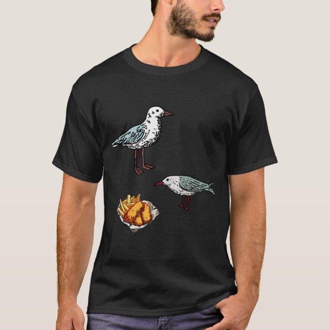 Snack Squad: Möwen auf einer Mission T-Shirt (Vorderseite)