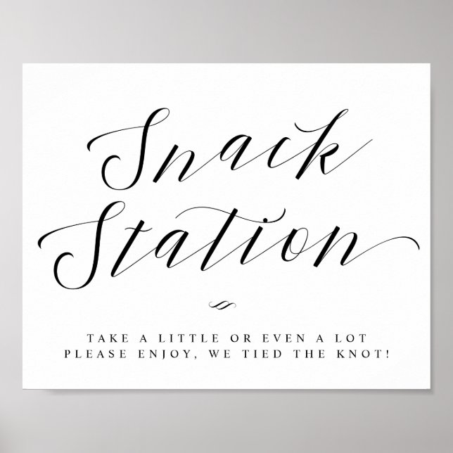 Snack Station Chic Brautparty- oder Hochzeits-Schi Poster (Vorne)