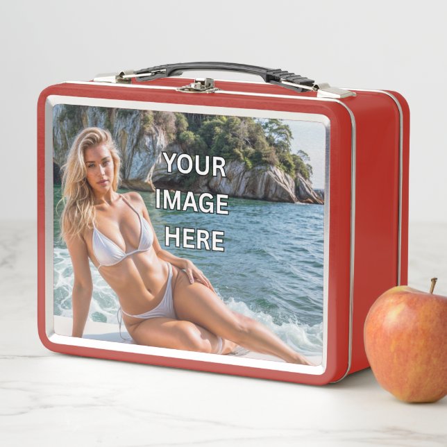 SNACK TIME! 🍱 Add Text or Image Metal Lunchbox (Beispiel)