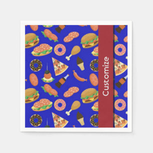 Snack Time Blue Picnic Napkins Serviette