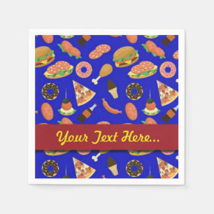 Snack Time Blue Picnic Napkins Serviette