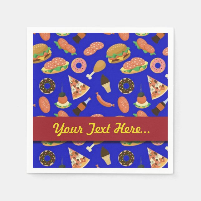 Snack Time Blue Picnic Napkins Serviette (Vorderseite)