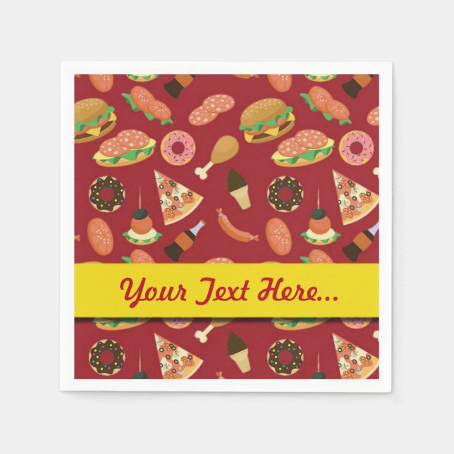 Snack Time Red Picnic Napkins Serviette (Vorderseite)