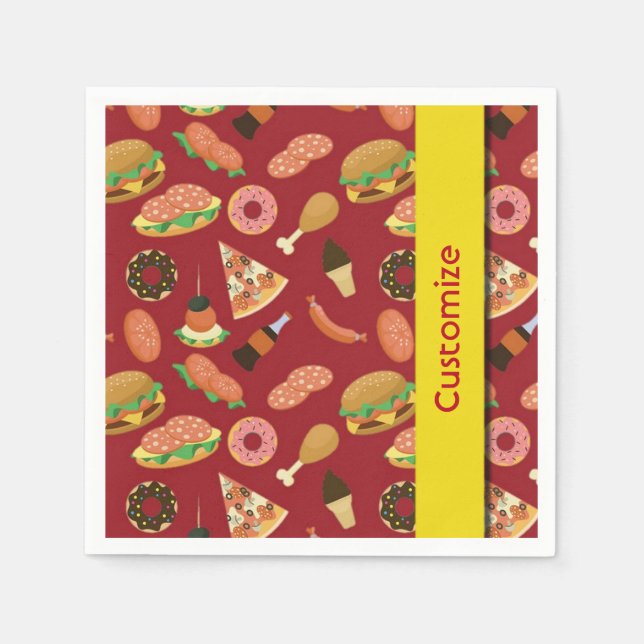 Snack Time Red Picnic Napkins Serviette (Vorderseite)