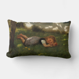 Snack Time (süßes junges Mädchen, das auf dem Gras Lendenkissen