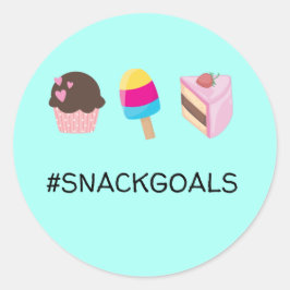 #SNACKGOALS Cupcake Popsice Cake Slice Runder Aufkleber