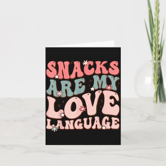 Snacks Are My Love Language Valentine Day Kids Boy Karte (Vorderseite)