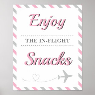 Snacks Essen Tisch Reise Flugzeug Fluggesellschaft Poster