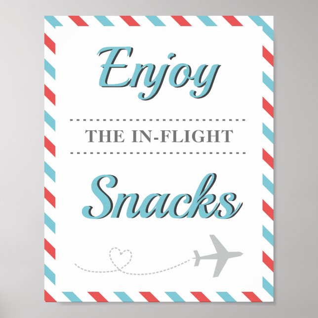Snacks Essen Tisch Reise Flugzeug Fluggesellschaft Poster (Vorne)