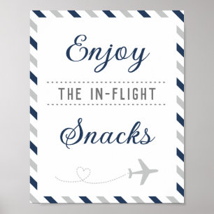 Snacks Food Table Travel Airplane Party Poster