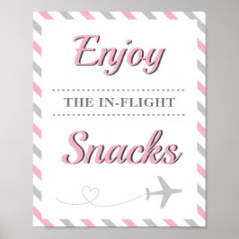 Snacks Food Table Travel Airplane Party Poster