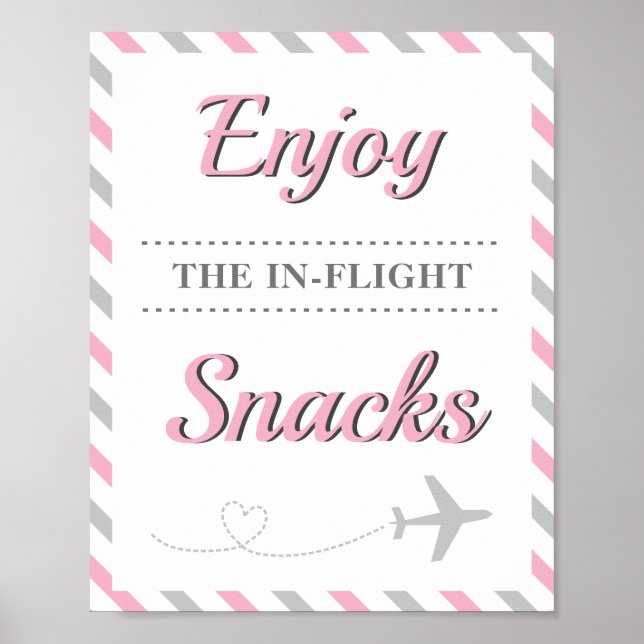Snacks Food Table Travel Airplane Party Poster (Vorne)