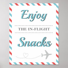 Snacks Food Table Travel Airplane Party Poster