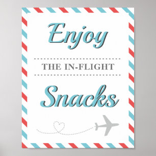 Snacks Food Table Travel Airplane Party Poster