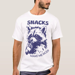 Snacks machen mich nett Raccoon Tier sarkastisch T-Shirt
