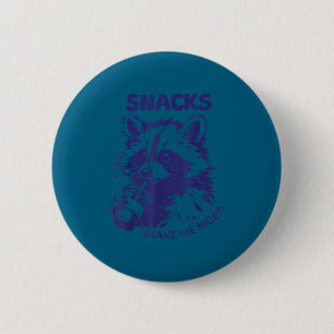 Snacks machen mich nett Waschbär Tier Sarkastisch Button