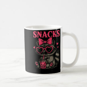 Snacks machen mich netter Lustiger bunter Waschbär Kaffeetasse