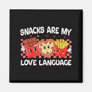 Snacks sind Liebessprache lustiger Valentinstag Ju Magnet