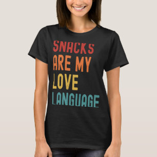 Snacks sind meine Liebe, Retro Groovy Sprichwort f T-Shirt