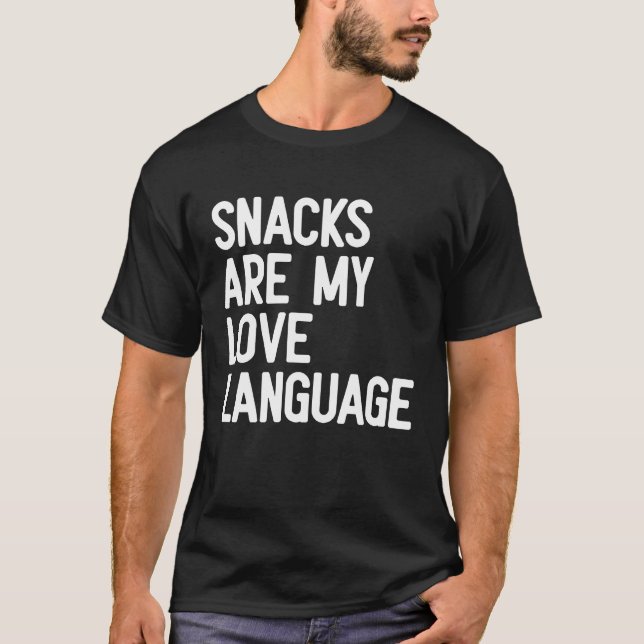 Snacks sind meine Liebe, Retro Groovy Sprichwort f T-Shirt (Vorderseite)