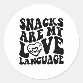 Snacks sind meine Liebe Sprache Kleinkind Funny Va Runder Aufkleber