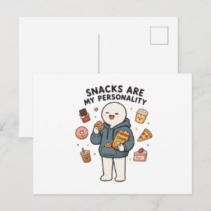 Snacks sind meine Persönlichkeit Lustiger Snack-Li Postkarte