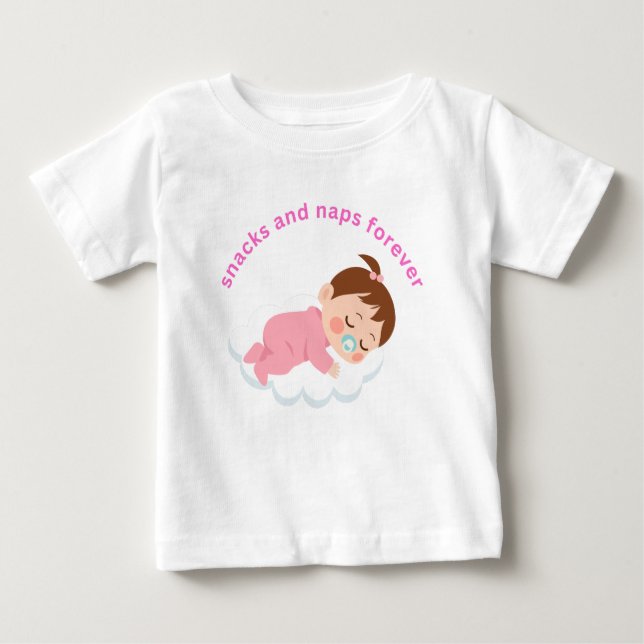 Snacks und Nickerchen Baby T-shirt (Vorderseite)