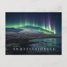 Snæfellsjökull-Gletschervulkan Island Aurora Postkarte