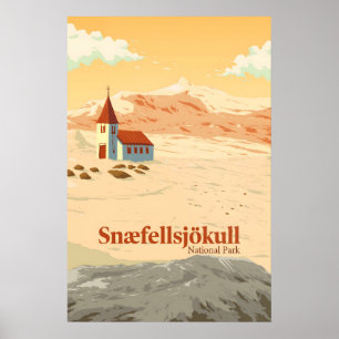 Snæfellsjökull-Nationalpark Island Reise Poster