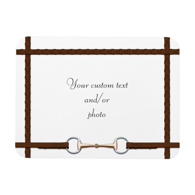 Snaffle-Bit & Laked Reins Custom Horse Foto Magnet (Horizontal)