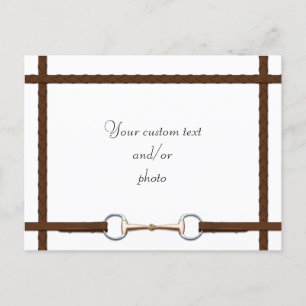 Snaffle-Bit & Laked Reins Custom Horse Foto Postkarte