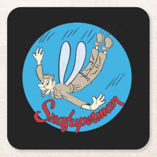 Snafuperman Tony LeVier P-38 Lightning Noseart Rechteckiger Pappuntersetzer