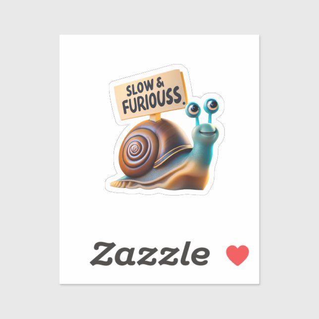 Snai:"langsam und wütend!" aufkleber (Blatt)