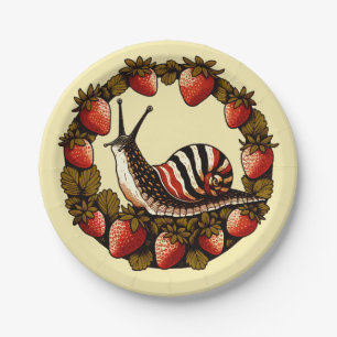 Snail and Strawberries Cotattcore Strawberry Pappteller