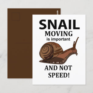 Snail Animal Quote Typografie Postkarte
