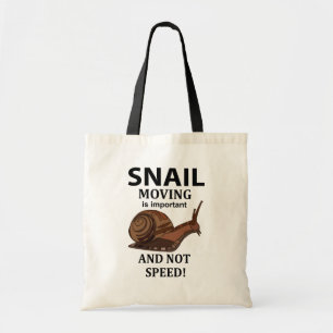 Snail Animal Quote Typografie Tragetasche