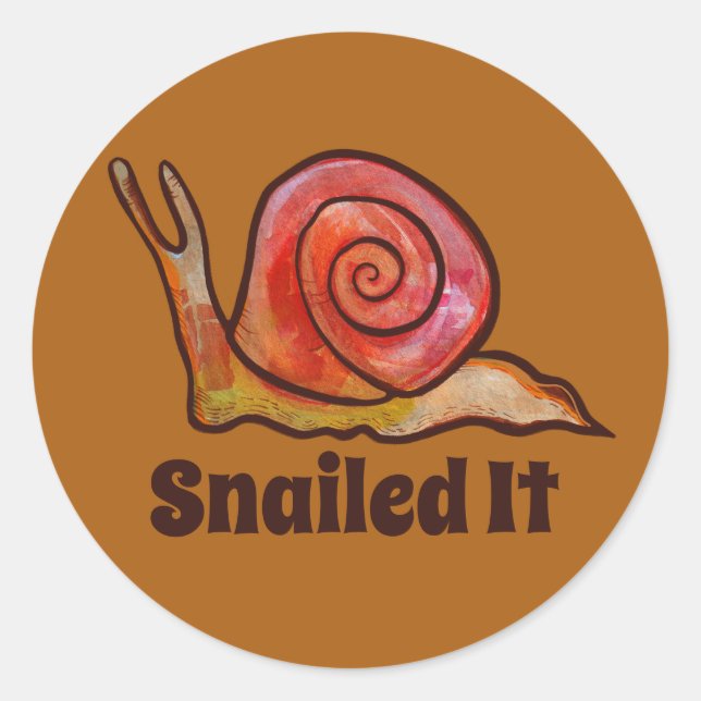 Snail Art Runder Aufkleber (Vorderseite)